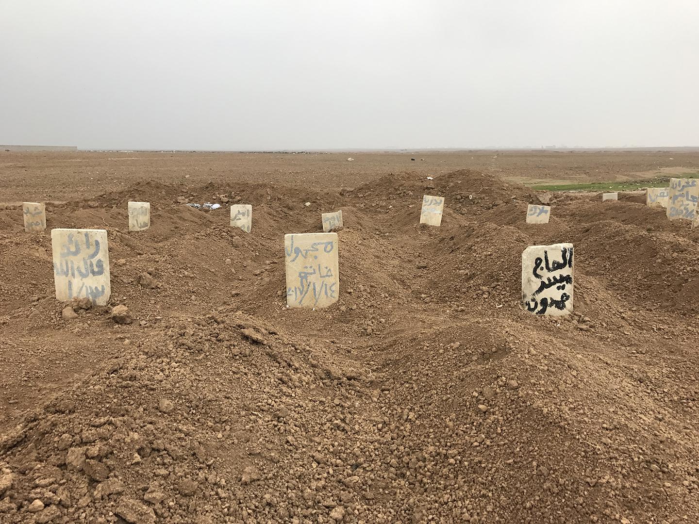 The gravestone of an unidentified man found dead in a trench in Gogjali and buried by residents.