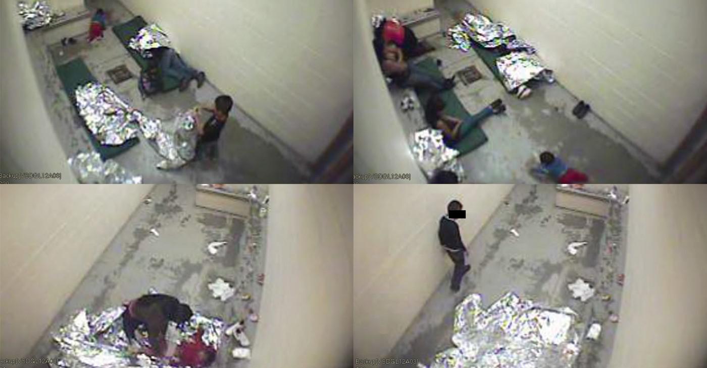 Footage of women and children in immigration holding cells in Douglas, Arizona, September 2015, made public in 2016 after a group of migrants challenged detention conditions in the cells. 