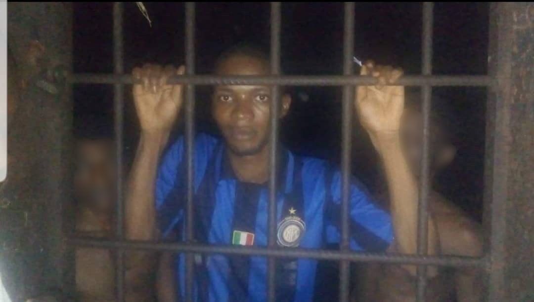 Activist Joseph Lokondo at Mbandaka’s prison, in western Democratic Republic of Congo.