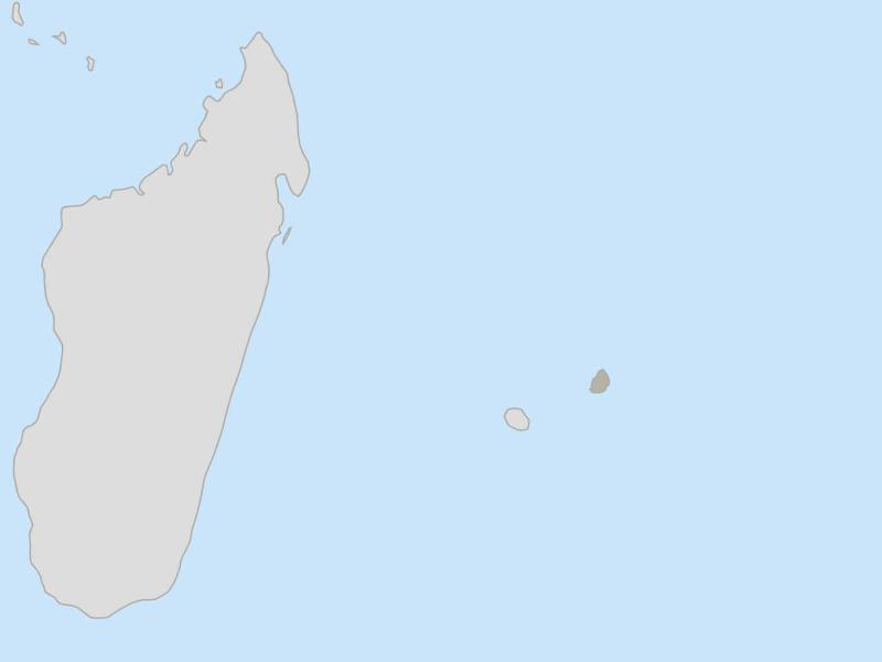 Location of Mauritius, east of Madagascar