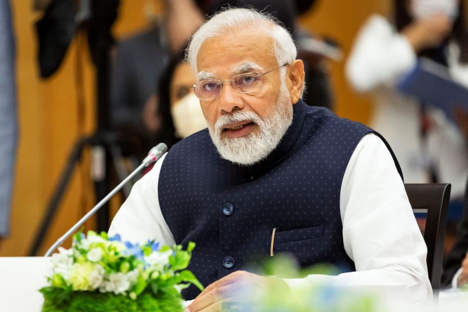 印度总理莫迪（Narendra Modi）出席四方安全对话（Quad）领导人峰会，日本东京，2022年5月24日。