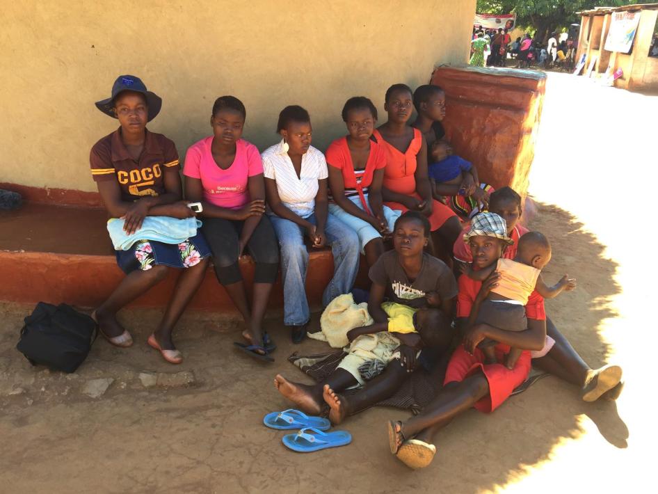 A group of child brides at Annandale farm, Shamva, Mashonaland Central Province after participating in a community meeting on ending child marriage.  