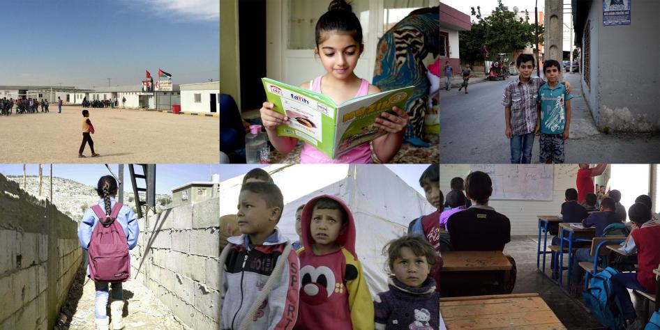 Syrische Kinder sowie Schulen in der Türkei, im Libanon und in Jordanien.