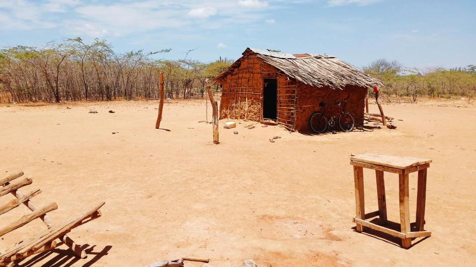 Une hutte de la communauté indigène Wayuu, située dans une zone rurale dans le département de La Guajira en Colombie, photographiée en juin 2016.