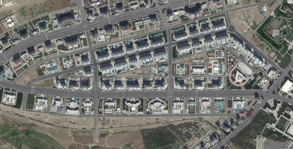 Satellite imagery showing after large scale demolitions occurred in Turkmenistan 