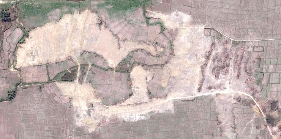 Satellite imagery recorded after the demolition of the intact village of Howay Yar.