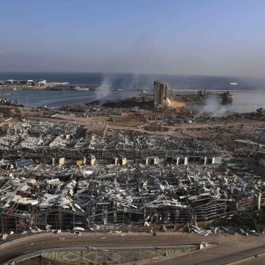 Aftermath of the explosions at Beirut's seaport, August 5, 2020.