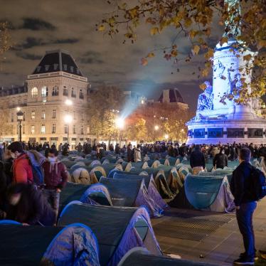 500 tents to shelter migrants were set up on Place de la République in Paris on November 23, 2020, before being violently dismantled by police forces