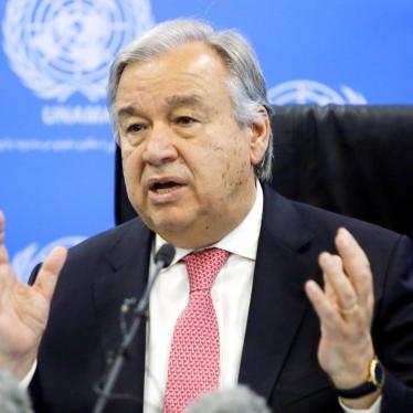 UN Secretary-General Antonio Guterres attends a press conference in Kabul, Afghanistan on June 14, 2017.