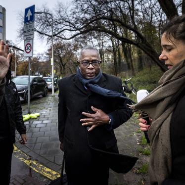 Johan Roozer, of the Suriname National Committee for the Remembrance of Slavery arrives at The Hague.