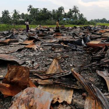 The ruins of a market which was set on fire are seen at a Rohingya village outside Maungdaw in Rakhine state, Burma on October 27, 2016.
