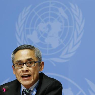 Vitit Muntarbhorn, recently appointed Independent Expert on Sexual Orientation and Gender Identity, addresses the media during a news conference at the United Nations headqua