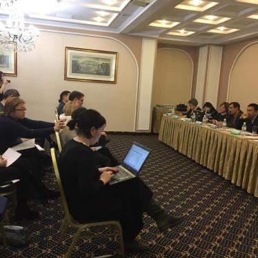A public meeting organized by rights groups in Kazakhstan on January 27, 2017. 