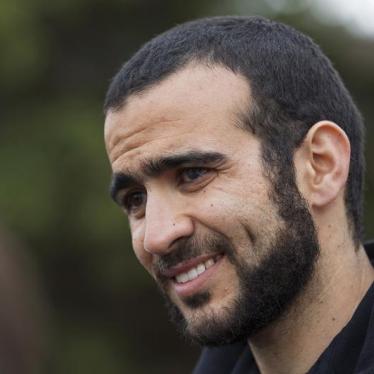 Omar Khadr listens to a question during a news conference after being released on bail in Edmonton, Alberta, May 7, 2015.