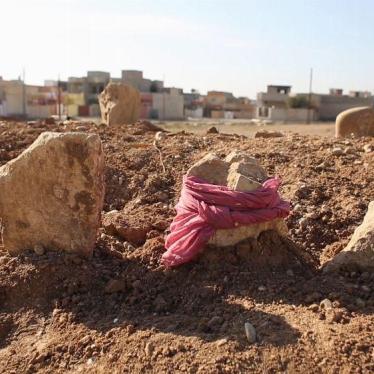 A cluster of 15 graves dug by family members in Samah neighborhood after an ISIS car bomb targeting Iraqi Security Forces on November 6, 2016 killed 23 civilians.