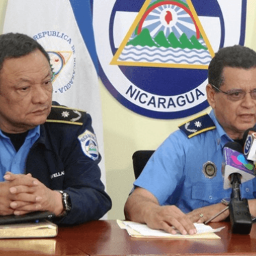 General Ramón Avellán (left) and General Francisco Díaz (right), at a press conference in Managua, Nicaragua. March 2, 2017.