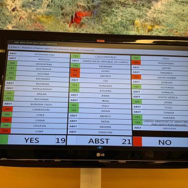 Votación de la resolución adoptada por el Consejo de Derechos Humanos sobre Venezuela en Ginebra, 27 de septiembre de 2019.