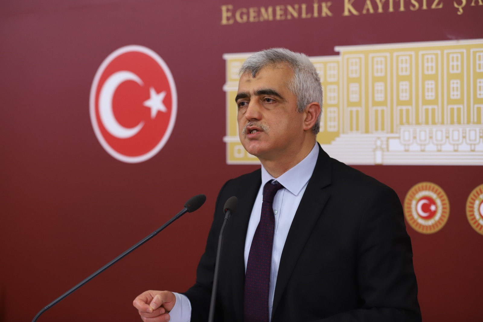 Opposition member of parliament, Ömer Faruk Gergerlioğlu, from the Peoples’ Democratic Party (HDP) speaking in parliament, May 2, 2019 