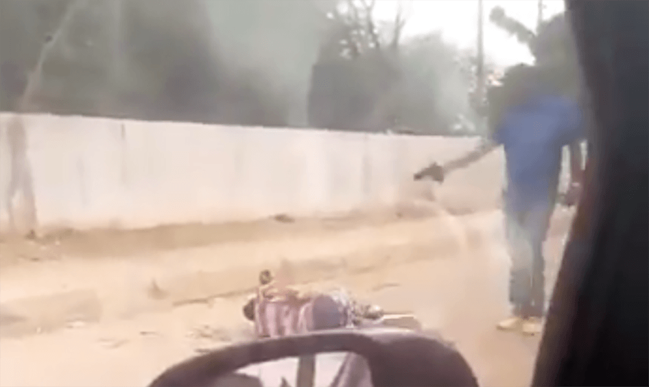 A still from a video recorded by a witness to an apparent summary killing in Luanda, Angola, on June 1, 2018.