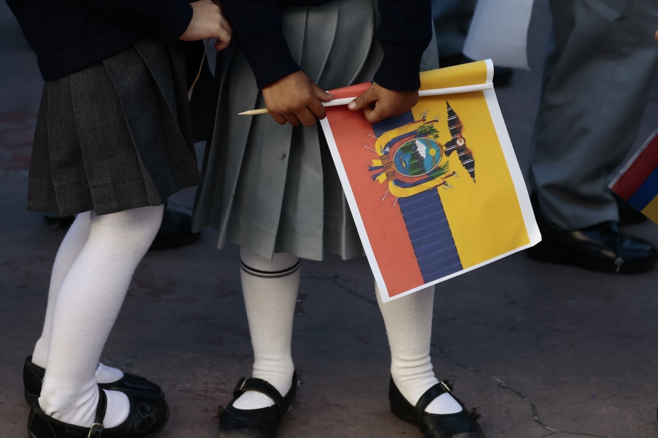 Students return to school after the government of Ecuador temporarily suspended in-person lessons in response to a series of violent events at the beginning of the year in Quito, Ecuador, January 24, 2024. 