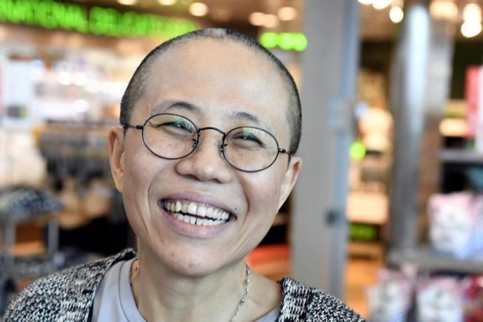 Liu Xia, la veuve du dissident chinois Liu Xiaobo, lauréat du prix Nobel de la paix, photographiée à l'aéroport international de Helsinki, à Vantaa, en Finlande, le 10 juillet 2018, en attendant de poursuivre son voyage vers l'Allemagne.