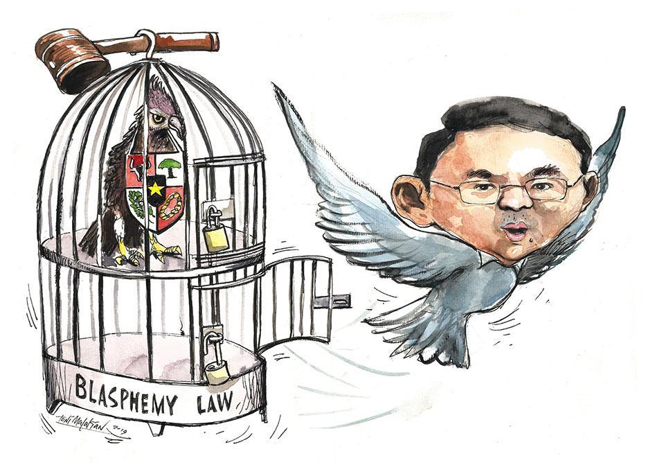 Former Jakarta Governor Basuki Tjahaja Purnama is released from prison but Indonesia keeps its notorious blasphemy law. 