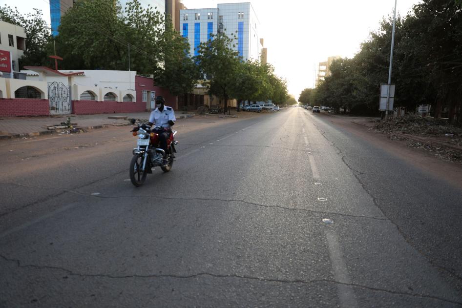 An empty avenue is seen in Khartoum , Sudan, Tuesday, March 24, 2020 as Sudanese government ordered a nighttime curfew to prevent the spread of the coronavirus. 