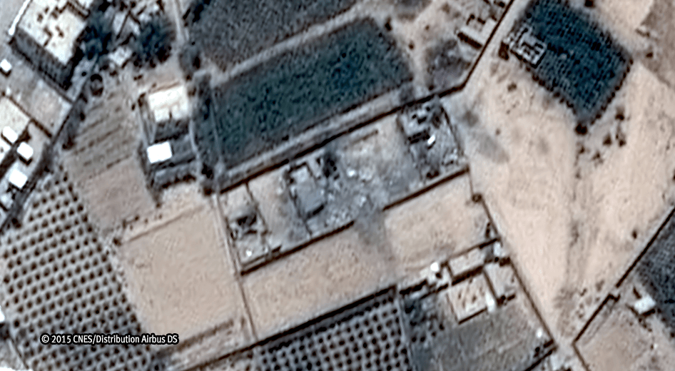 Satellite image after airstrike