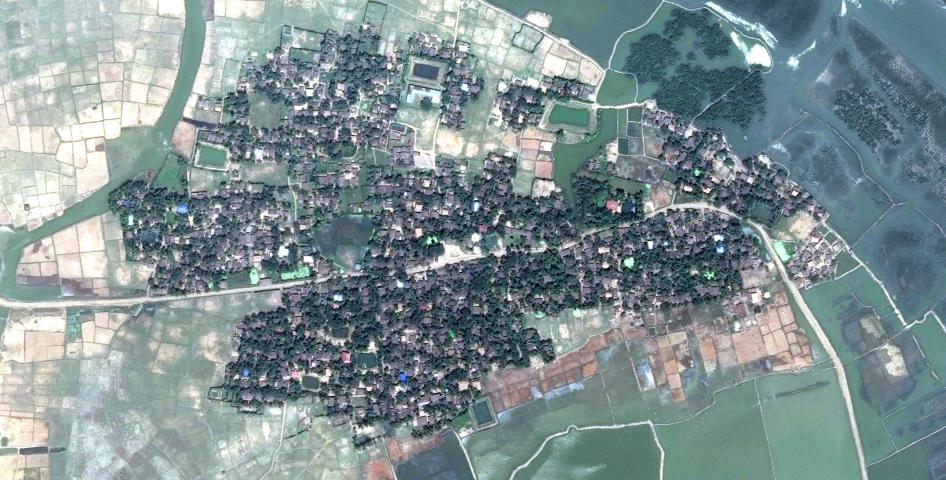 Satellite imagery recorded before the destruction of Yae Twin Kyun village.