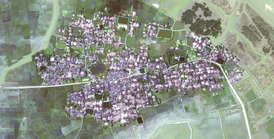 Satellite imagery recorded after the destruction of Yae Twin Kyun village.