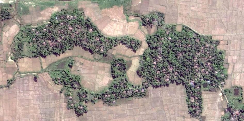 Satellite imagery recorded before the demolition of the intact village of Howay Yar. 