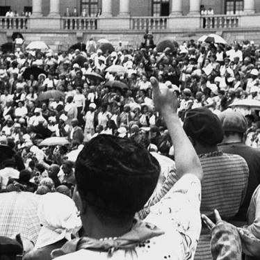 Women march on the Union Buildings protesting apartheid in Pretoria, South Africa, August 9, 1956.