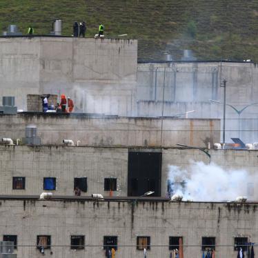 Tear gas rises from parts of Turi jail where an inmate riot broke out in Cuenca, Ecuador, February 23, 2021.