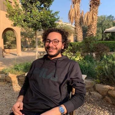 Ahmed Samir Santawy, an anthropology master’s student at Central European University (CEU) detained in February 2021.