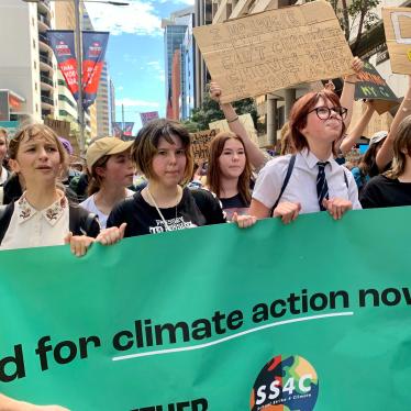 Students call for urgent climate action during the school strike for climate in Perth, Australia.