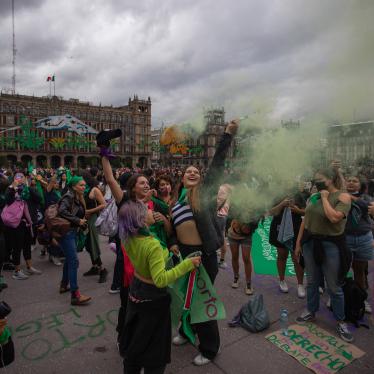 Women take part in a protest during the International Safe Abortion Day at the Zocalo main square, in Mexico City, Mexico on September 28, 2022.