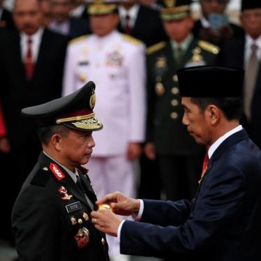 National police chief Gen. Tito Karnavian and President Joko Widodo at Karnavian’s inauguration in Jakarta, Indonesia, on July 13, 2016.