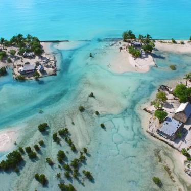 An aerial view of one of Kiribati’s islands.
