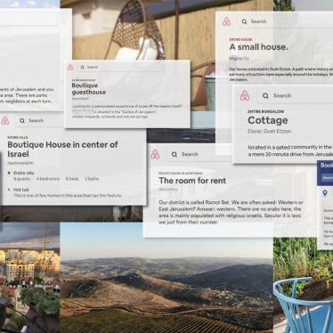 Listings by the global travel companies Airbnb and Booking.com for properties in unlawful Israeli settlements in the occupied West Bank.