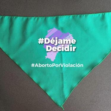 A green handkerchief with the hashtags #DéjameDecidir (let me decide) and #AbortoPorViolación (abortion in cases of rape) has become emblematic of the campaign for the decriminalization of abortion in Ecuador. 